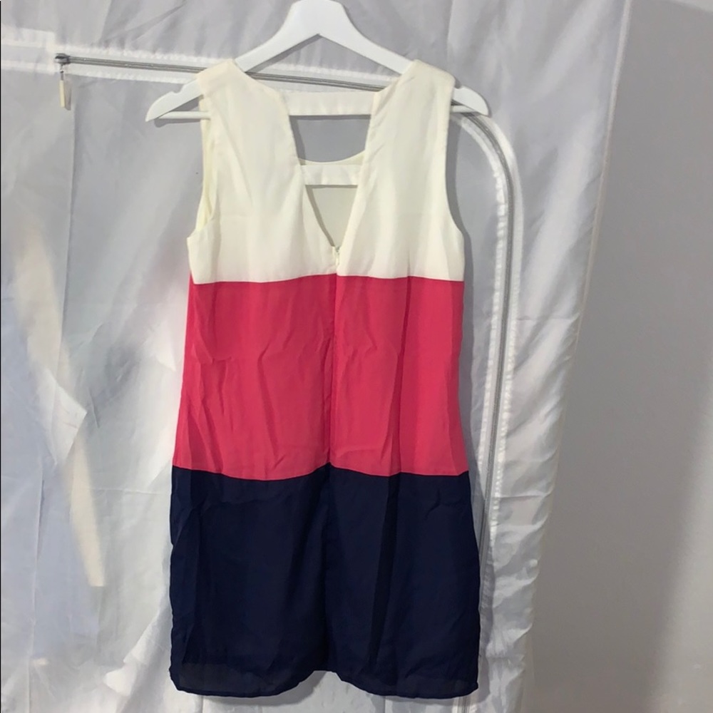 ModCloth pink owl color block mini dress